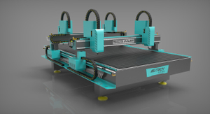 Многошпиндельный 3D-фрезерный станок с ЧПУ по дереву с 4 головками